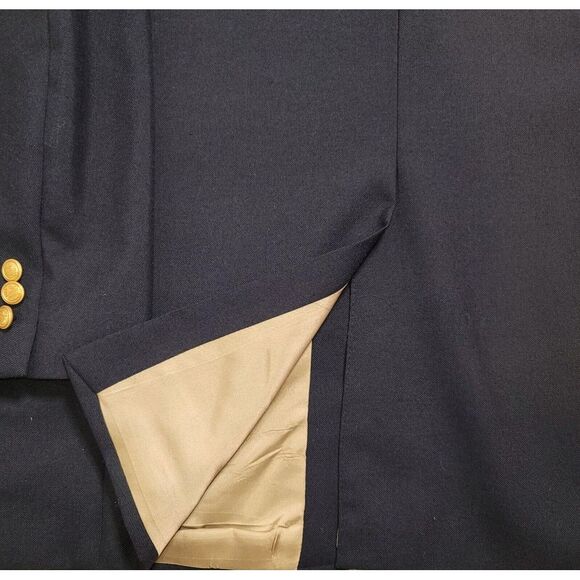Arnold Palmer Mens Blazer 44L 2 Button Blue Blazer Sport Coat Jacket Gold Button - Picture 7 of 13